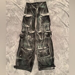 Akira Black and Green Cargo Pants